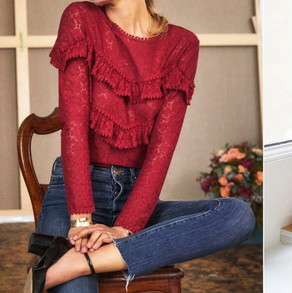 Sezane red top US 4 FR 36